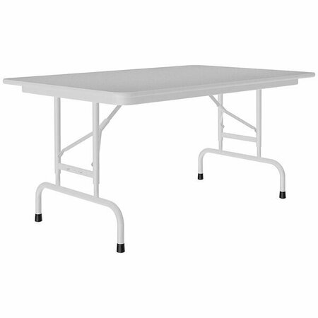 CORRELL 30x48 Granite Folding Table, Adjustable Height, Laminate Top, Gray Frame. 384FA3048TFG